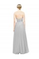 Vendeurs de Argent Trapèze Tulle Longue Robes demoiselle d'honneur