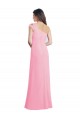 Vendeurs de Barely Rose Trapèze Mousseline Longue Robes demoiselle d'honneur