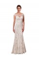 Vendeurs de Blanc Fourreau Bateau Illusion Dentelle Robes de mariée