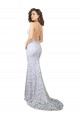 Vendeurs de Blanc Fourreau Col Haut Balayage train Dentelle Robes de mariée