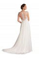 Vendeurs de Blanc Fourreau Col V Mousseline Dentelle Robes de mariée