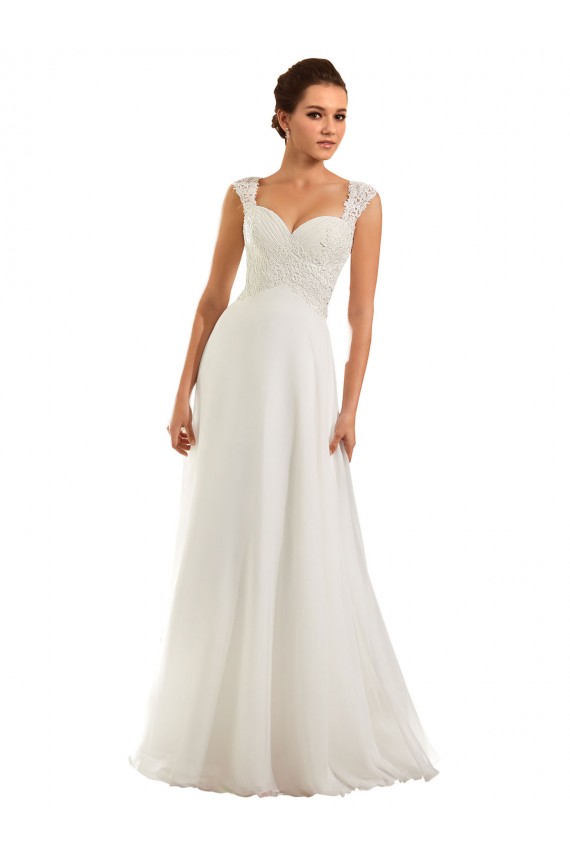 Vendeurs de Blanc Fourreau Mousseline Dentelle Robes de mariée