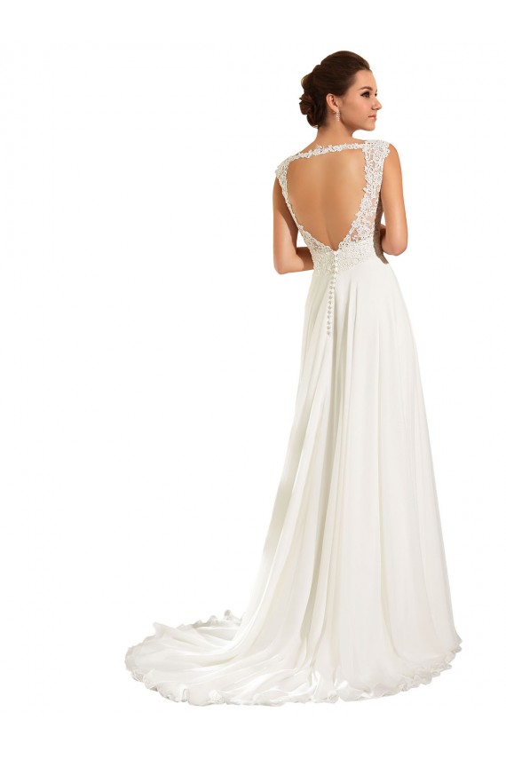 Vendeurs de Blanc Fourreau Mousseline Dentelle Robes de mariée