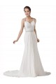 Vendeurs de Blanc Fourreau Mousseline Plage Robes de mariée