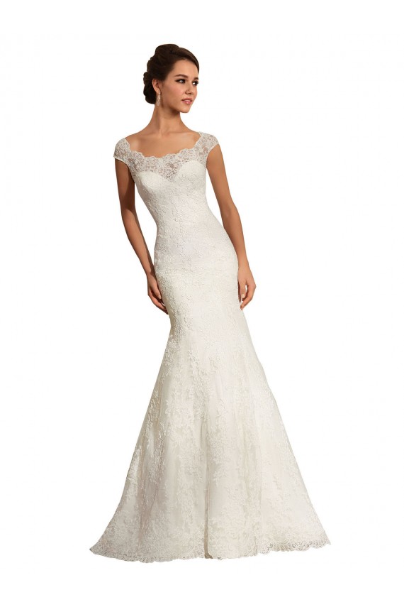 Vendeurs de Blanc Sirène Bateau Dentelle Robes de mariée