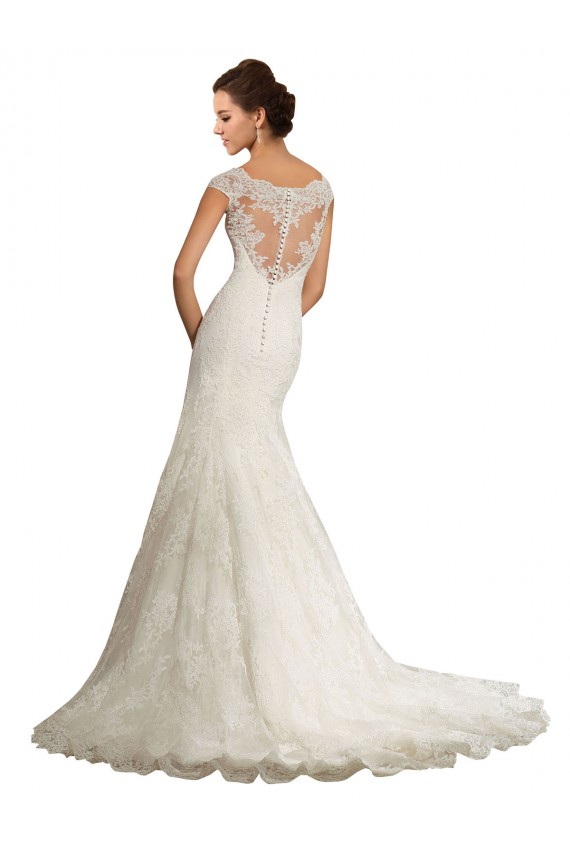 Vendeurs de Blanc Sirène Bateau Dentelle Robes de mariée