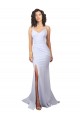 Vendeurs de Blanc Sirène Bretelles spaghetti Col Haut Crêpe Stretch Simple Plage Robes de mariée