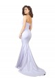 Vendeurs de Blanc Sirène Sans bretelle Col Haut Crêpe Stretch Simple Plage Robes de mariée