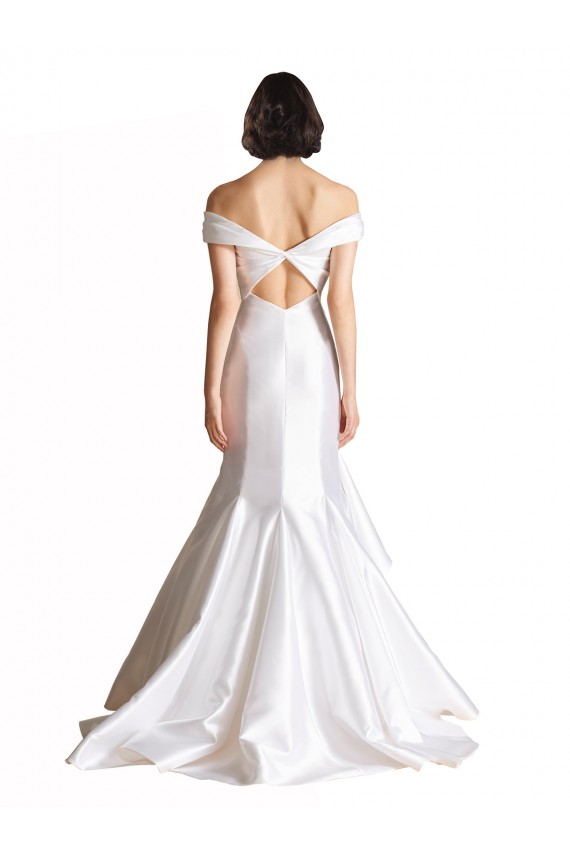 Vendeurs de Blanc Sirène Épaule Dénudée Satiné Plage Robes de mariée