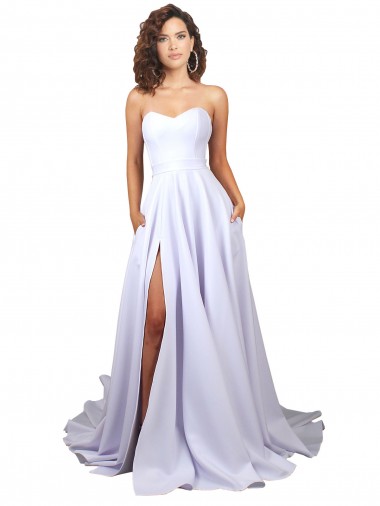 Vendeurs de Blanc Trapèze Crêpe Stretch Simple Plage Robes de mariée