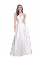 Vendeurs de Blanc Trapèze Sans bretelle Satiné Stretch Longue Formelles Robes demoiselle d'honneur / Robes de soirée / Robes de bal