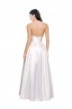 Vendeurs de Blanc Trapèze Sans bretelle Satiné Stretch Longue Formelles Robes demoiselle d'honneur / Robes de soirée / Robes de bal