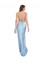 Vendeurs de Bleu ciel clair Fourreau Satiné Soyeux Longue Formelles Robes demoiselle d'honneur / Robes de soirée / Robes de bal