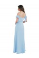 Vendeurs de Bleu ciel clair Trapèze Bretelles spaghetti Mousseline Longue Robes demoiselle d'honneur