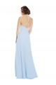 Vendeurs de Bleu ciel clair Trapèze Licou Mousseline Longue Robes demoiselle d'honneur