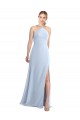 Vendeurs de Bleu ciel clair Trapèze Licou Mousseline Longue Robes demoiselle d'honneur