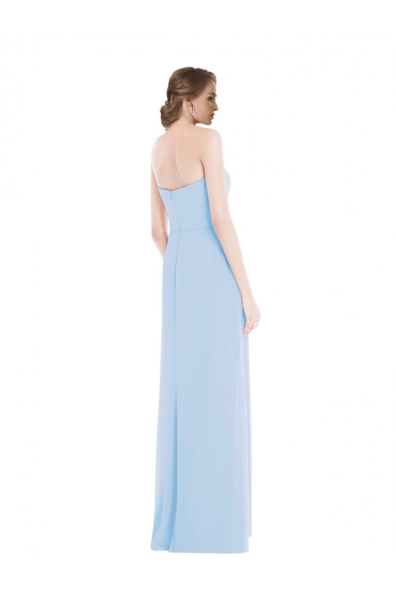Vendeurs de Bleu ciel clair Trapèze Mousseline Longue Robes demoiselle d'honneur