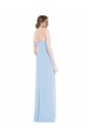 Vendeurs de Bleu ciel clair Trapèze Mousseline Longue Robes demoiselle d'honneur