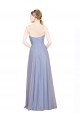 Vendeurs de Bleu ciel clair Trapèze Sans bretelle Tulle Longue Robes demoiselle d'honneur