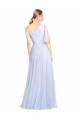 Vendeurs de Bleu ciel clair Trapèze Tulle Longue Robes demoiselle d'honneur