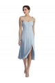 Vendeurs de Bleu ciel clair Trapèze midi Crêpe Stretch Courte Robes demoiselle d'honneur / Robes de bal / Robes de cocktail