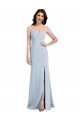 Vendeurs de Bleu ciel clair Trompette Col V Sans bretelle Crêpe Stretch Longue Robes demoiselle d'honneur / Robes de bal