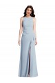 Vendeurs de Bleu ciel clair Trompette Licou Crêpe Stretch Longue Robes demoiselle d'honneur / Robes de bal