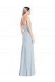 Vendeurs de Bleu ciel clair Trompette Sans bretelle Crêpe Stretch Longue Robes demoiselle d'honneur / Robes de bal