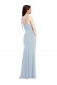 Vendeurs de Bleu ciel clair Trompette Sans bretelle Crêpe Stretch Longue Robes demoiselle d'honneur / Robes de bal
