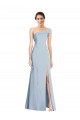 Vendeurs de Bleu ciel clair Trompette Épaule Dénudée Crêpe Stretch Longue Formelles Robes demoiselle d'honneur / Robes de soirée / Robes de bal