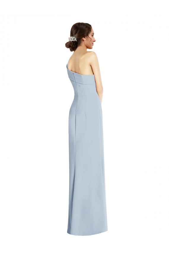 Vendeurs de Bleu ciel clair Trompette Épaule Dénudée Crêpe Stretch Longue Formelles Robes demoiselle d'honneur / Robes de soirée / Robes de bal