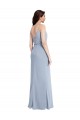 Vendeurs de Bleu fumée Fourreau Bretelles spaghetti Crêpe Stretch Longue Formelles Robes demoiselle d'honneur / Robes de soirée / Robes de bal