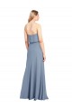 Vendeurs de Bleu fumée Fourreau Col Haut Crêpe Stretch Longue Formelles Robes demoiselle d'honneur / Robes de soirée / Robes de bal