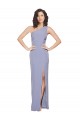 Vendeurs de Bleu fumée Fourreau Crêpe Stretch Longue Formelles Robes demoiselle d'honneur / Robes de soirée / Robes de bal