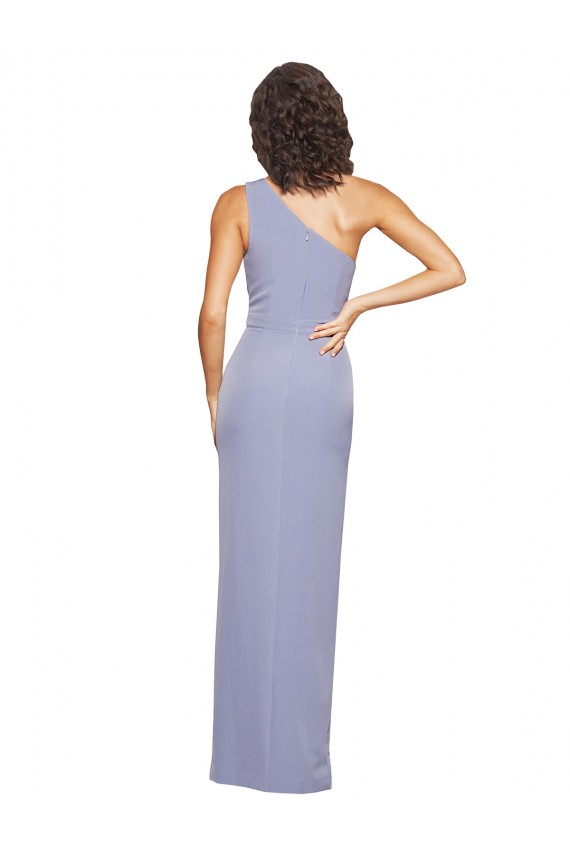 Vendeurs de Bleu fumée Fourreau Crêpe Stretch Longue Formelles Robes demoiselle d'honneur / Robes de soirée / Robes de bal