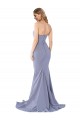 Vendeurs de Bleu fumée Sirène Sans bretelle Crêpe Stretch Longue Formelles Robes demoiselle d'honneur / Robes de soirée / Robes de bal
