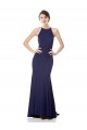 Vendeurs de Bleu marine Sirène Licou Col Haut Crêpe Stretch Longue Formelles Robes demoiselle d'honneur / Robes de soirée / Robes de bal