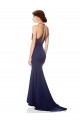Vendeurs de Bleu marine Sirène Licou Col Haut Crêpe Stretch Longue Formelles Robes demoiselle d'honneur / Robes de soirée / Robes de bal