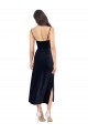 Vendeurs de Bleu marine foncé Colonne midi Velours Stretch Courte Robes demoiselle d'honneur / Robes de soirée / Robes de cocktail