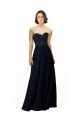 Vendeurs de Bleu marine foncé Fourreau Mousseline Longue Robes demoiselle d'honneur
