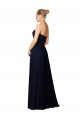 Vendeurs de Bleu marine foncé Fourreau Mousseline Longue Robes demoiselle d'honneur