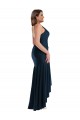 Vendeurs de Bleu marine foncé Sirène Bretelles spaghetti Satiné Soyeux Longue Asymétrique Formelles Robes demoiselle d'honneur / Robes de soirée / Robes de bal
