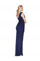 Vendeurs de Bleu marine foncé Sirène Col V Mousseline Longue Formelles Robes demoiselle d'honneur / Robes de soirée / Robes de bal