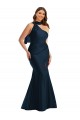 Vendeurs de Bleu marine foncé Sirène Licou Satiné Soyeux Longue Formelles Robes demoiselle d'honneur / Robes de soirée / Robes de bal