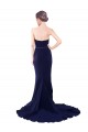 Vendeurs de Bleu marine foncé Sirène Sans bretelle Balayage train Crêpe Stretch Longue Robes demoiselle d'honneur / Robes de bal