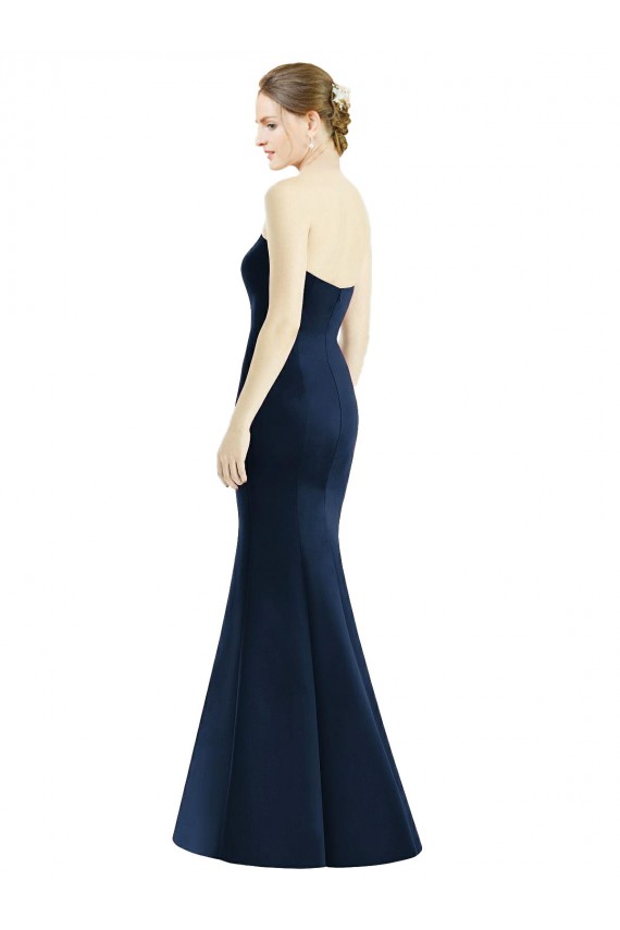 Vendeurs de Bleu marine foncé Sirène Satiné Longue Robes demoiselle d'honneur