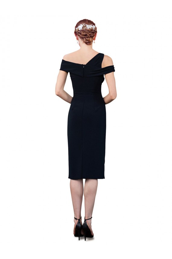 Vendeurs de Bleu marine foncé Sirène Épaule Dénudée Crêpe Stretch Courte Robes demoiselle d'honneur / Robes de soirée / Robes de cocktail