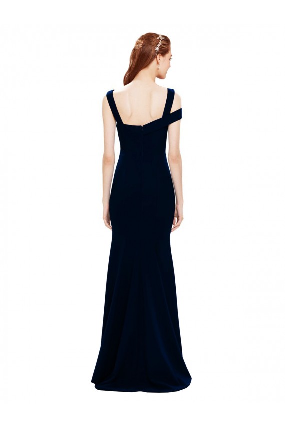 Vendeurs de Bleu marine foncé Sirène Épaule Dénudée Crêpe Stretch Longue Formelles Robes demoiselle d'honneur / Robes de soirée / Robes de bal