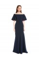 Vendeurs de Bleu marine foncé Sirène Épaule Dénudée Crêpe Stretch Longue Formelles Robes demoiselle d'honneur / Robes de soirée / Robes de bal