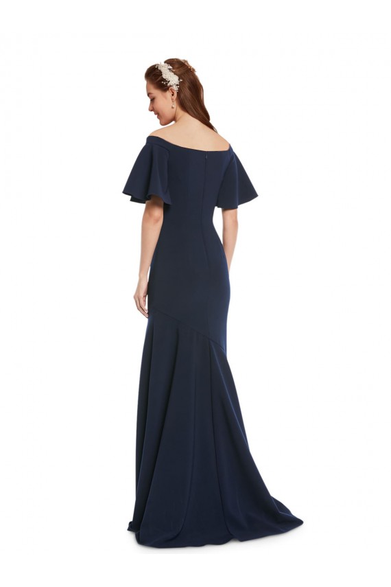 Vendeurs de Bleu marine foncé Sirène Épaule Dénudée Crêpe Stretch Longue Formelles Robes demoiselle d'honneur / Robes de soirée / Robes de bal